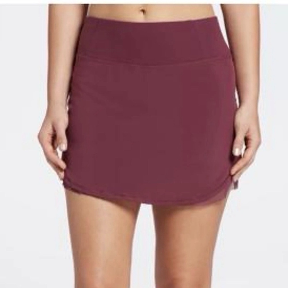 CALIA S Mesh trim red spandex blend activewear casual athleisure comfort skort